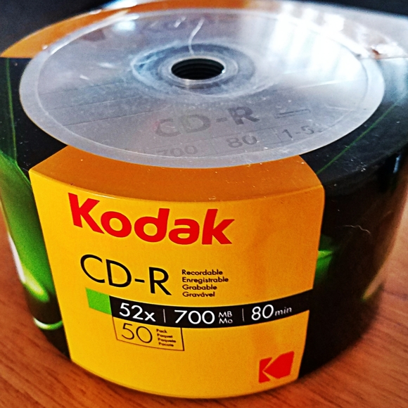 Brand New 50 Kodak Blank CD-R CDR 52X  Logo Branded 700MB 80MIN Media Disc - Picture 1 of 3